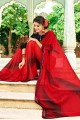 Lovely Red Georgette saree