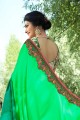 Ethinc Green Soft Silk saree