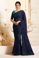 Appealing Navy Blue Georgette saree