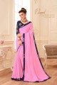 Designer Pink Soft Silk saree