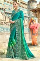 Admirable Turquoise Blue Silk Georgette saree