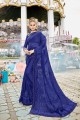 Charming Royal Blue Chiffon saree