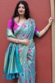 Pretty Sky Blue Kanjivaram Art Silk saree