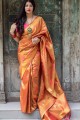 Impressive Orange Kanjivaram Art Silk saree