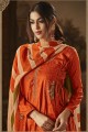 Stylish Orange Cotton Palazzo Suit
