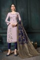 Lilac Jam Cotton Churidar Suit