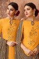 Appealing Musturd Yellow Cotton Palazzo Suit