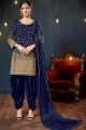 Royal Blue Tafeta Art Silk Patiala Suit