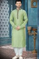 Pista Green Banglore Silk Ethnic Wear Kurta Kurta Pajama