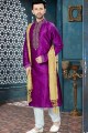 Purple Art Dupion Ethnic Wear Kurta Kurta Pajama