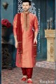 2 Tone Peach Banglore Silk Ethnic Wear Kurta Kurta Pajama