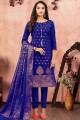 Royal blue Banarsi jacquard Churidar Suit