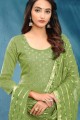 Light green Cotton and silk Salwar Kameez