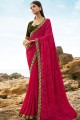 Dazzling Rani pink Art silk Saree