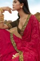 Dazzling Rani pink Art silk Saree