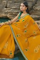 Musterd yellow Art silk  Saree
