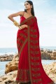 Fashionable Red Art silk Saree
