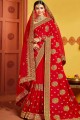 Divine Red Art silk Bridal Saree