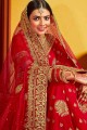 Divine Red Art silk Bridal Saree