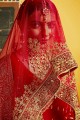 Ravishing Red Art silk Bridal Saree