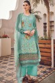 Light teal Silk and viscose Palazzo Suit