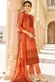 Rust orange Cotton Eid Palazzo Suit