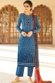Blue Cotton Eid Palazzo Suit