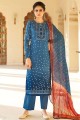 Blue Cotton Eid Palazzo Suit