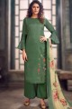 Rama green Jacquard Palazzo Suit