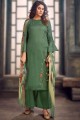 Rama green Jacquard Palazzo Suit