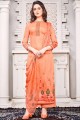 Light orange Satin Eid Palazzo Suit