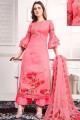 Rani pink Satin Eid Sharara Suit