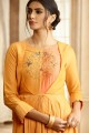Orange Cotton and rayon Gown Dress