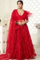 Red Net and art silk Wedding Lehenga Choli