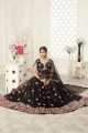 Black Net and art silk Wedding Lehenga Choli