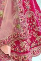 Indian Ethnic Rani pink Velvet Wedding Lehenga Choli