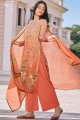 Light peach Cotton and silk Patiala Suit