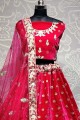 Impressive Rani pink Velvet Wedding Lehenga Choli