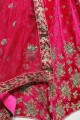 Impressive Rani pink Velvet Wedding Lehenga Choli