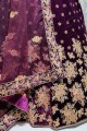 Classy Purple Velvet Wedding Lehenga Choli