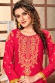 Sassy Red Cotton Patiala Suit