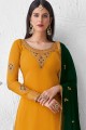 Yellow Faux georgette Palazzo Suit