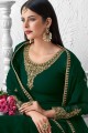 Green Faux georgette Palazzo Suit