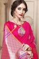 Alluring Pink Cotton and silk Saree