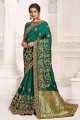 Voguish Rama green Silk Wedding Saree