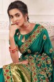 Voguish Rama green Silk Wedding Saree