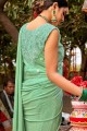 Modish Rama green Silk Wedding Saree