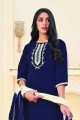 Navy blue Rayon Palazzo Suit