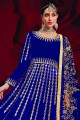 Royal blue Georgette Anarkali Suit