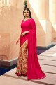 Admirable Pink Georgette Saree